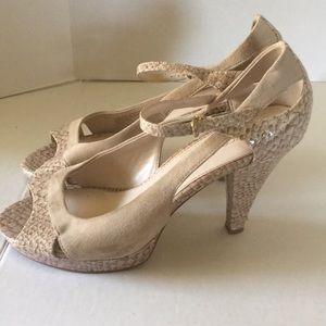 High heel Franco Sarto suede snakeskin sandals 10